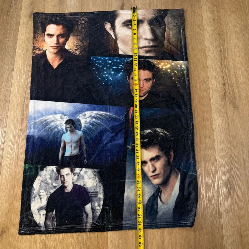 Twilight Saga Edward Cullen Fleece Throw Blanket Robert Pattinson Collage 40x28
